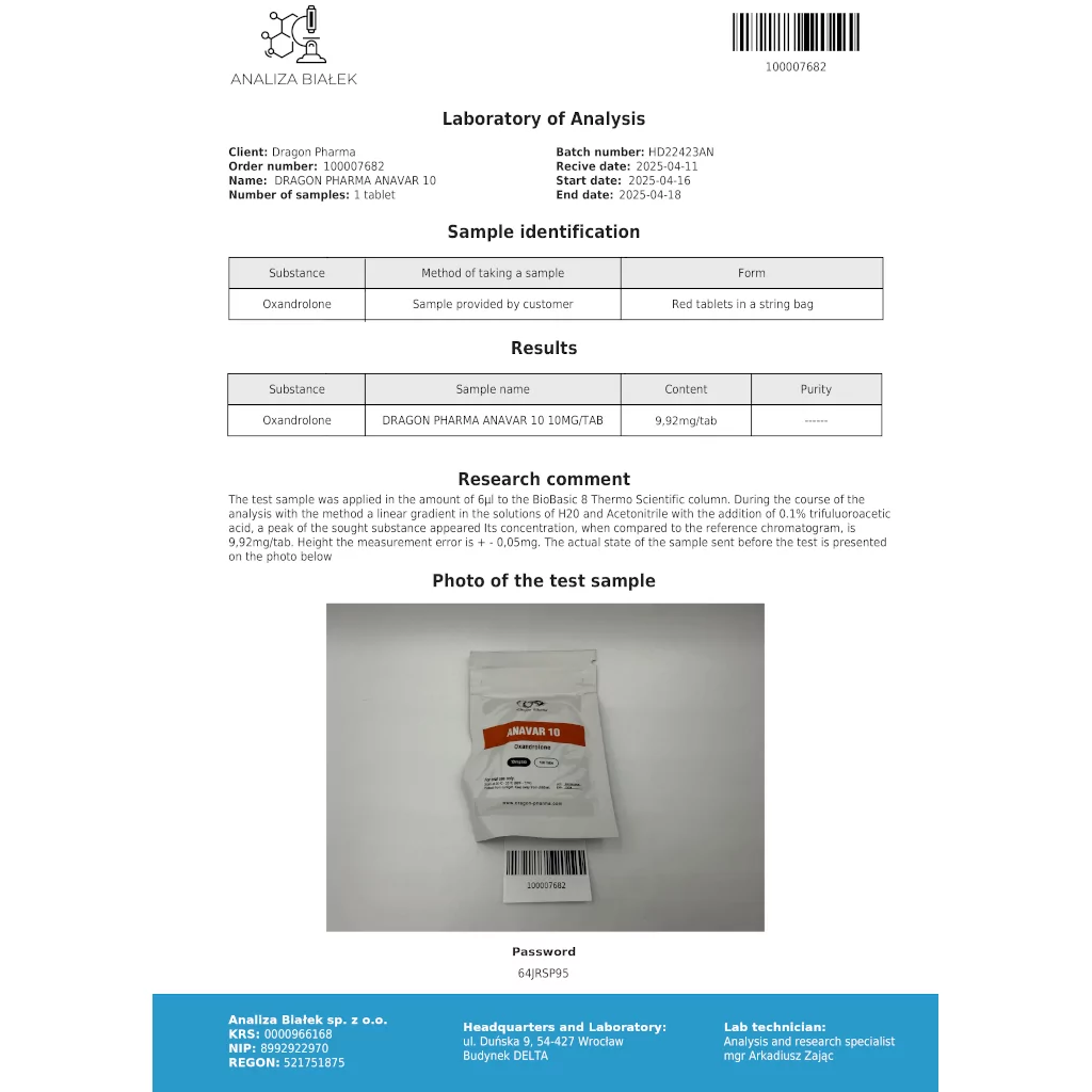 Anavar 10 mg by Dragon Pharma, Europe Anavar 10 mg by Dragon Pharma, Europe