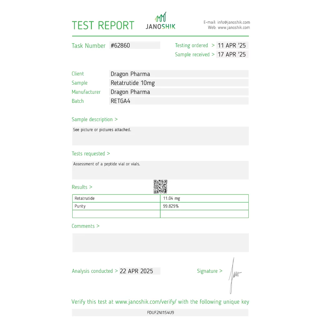 Retatrutide 10 mg by Dragon Pharma, Europe Retatrutide 10 mg by Dragon Pharma, Europe