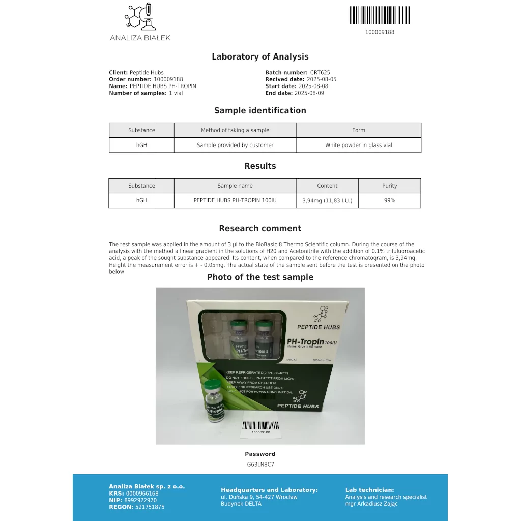 PH-Tropin 100 IU by Peptide Hubs PH-Tropin 100 IU by Peptide Hubs