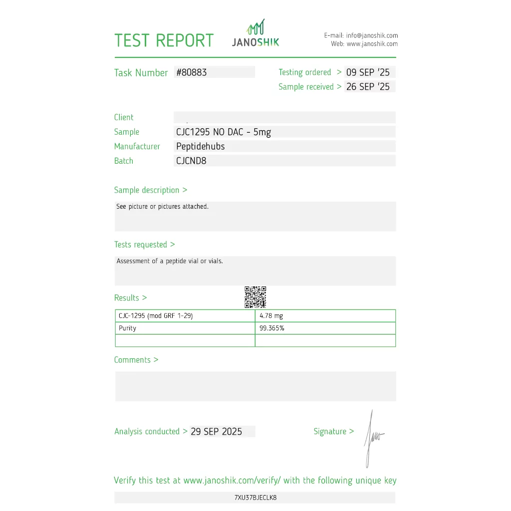 CJC-1295 No DAC 5 mg by Peptide Hubs