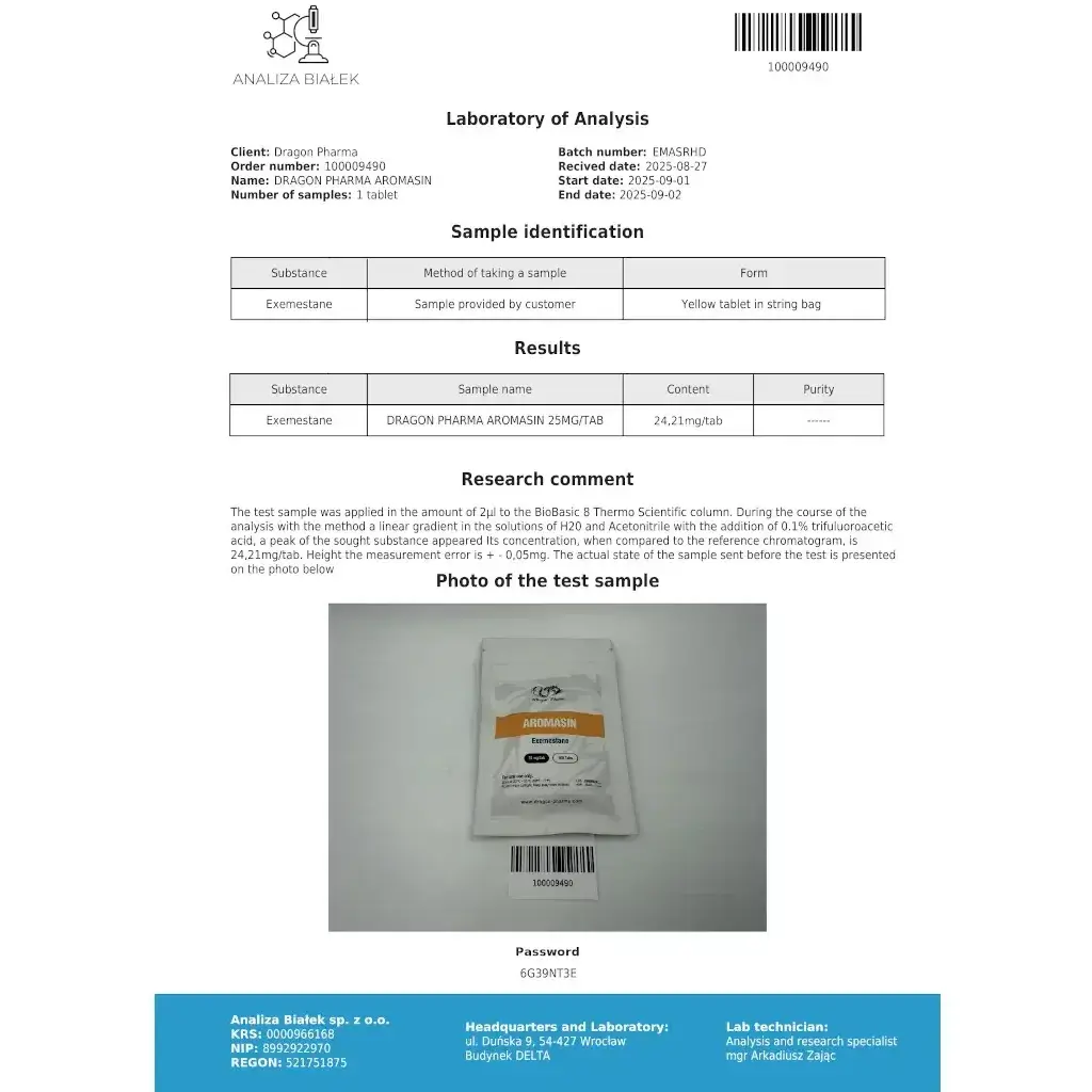 Aromasin 25 mg by Dragon Pharma, Europe Aromasin 25 mg by Dragon Pharma, Europe