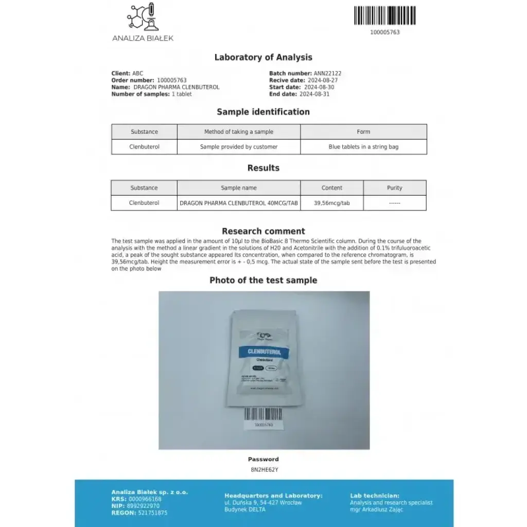 Clenbuterol 40 mcg by Dragon Pharma, Europe Clenbuterol 40 mcg by Dragon Pharma, Europe