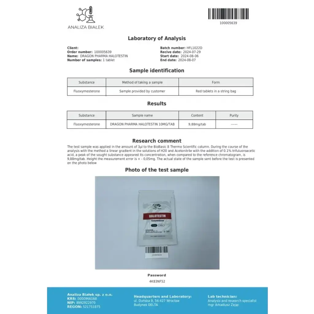 Halotestin 10 mg by Dragon Pharma, Europe Halotestin 10 mg by Dragon Pharma, Europe
