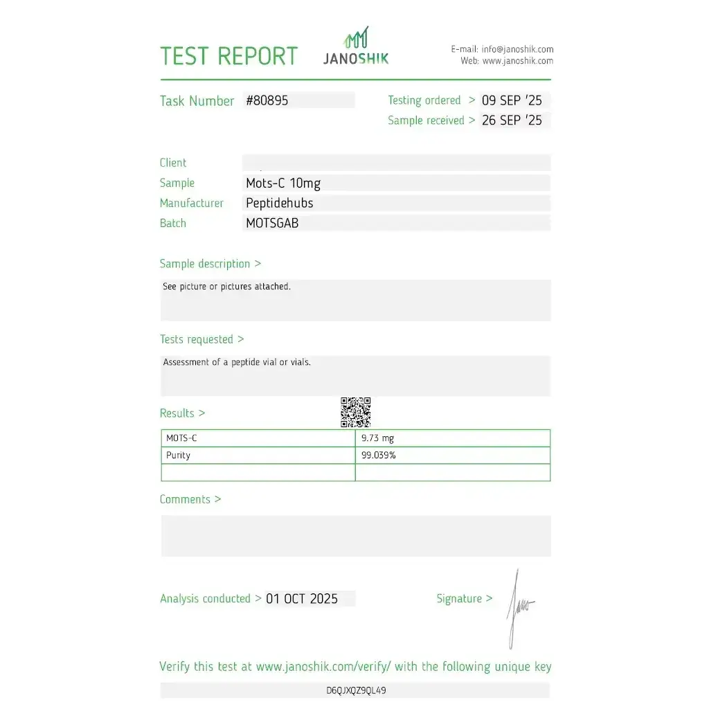MOTS-c 10 mg by Peptide Hubs MOTS-c 10 mg by Peptide Hubs