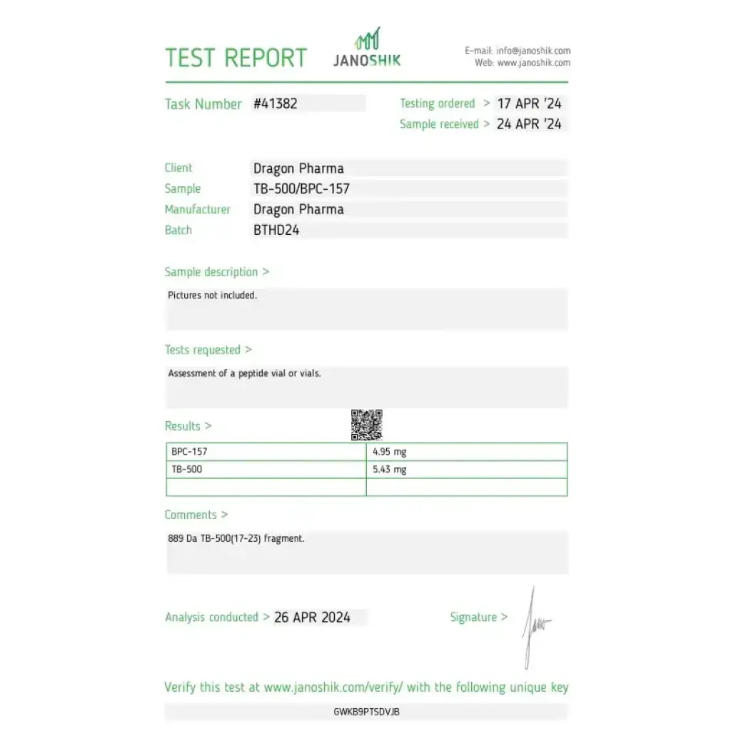 TB 500/BPC 157 10 mg by Dragon Pharma, Europe TB 500/BPC 157 10 mg by Dragon Pharma, Europe