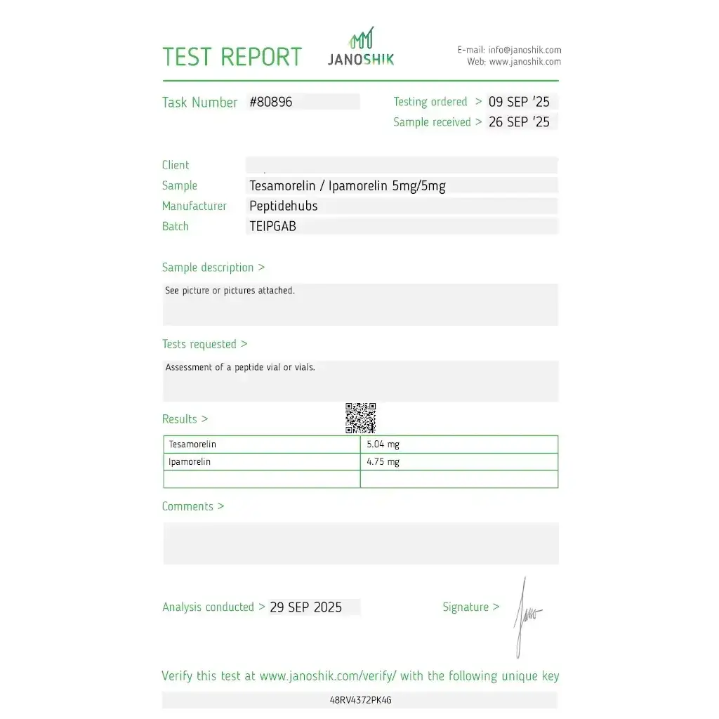 Tesamorelin/Ipamorelin 10 mg by Peptide Hubs Tesamorelin/Ipamorelin 10 mg by Peptide Hubs